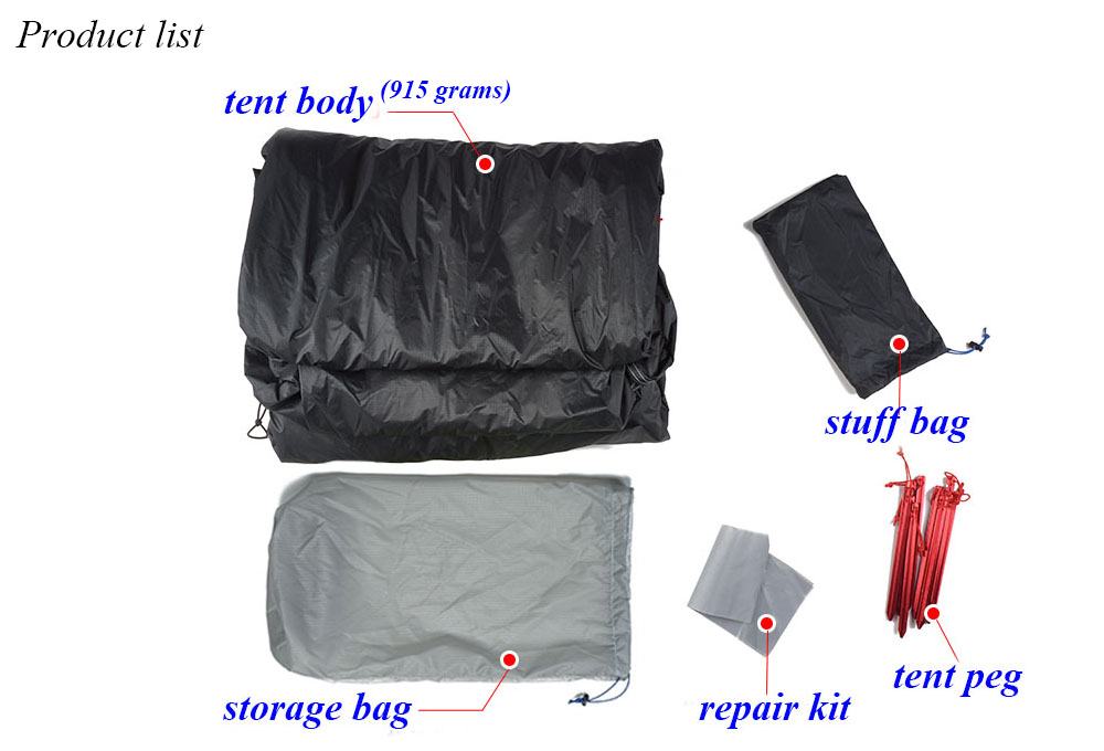 Cheap Goat Tents 3F Lanshan 2 Pro Just 915 Grams 2 Side 20D Silnylon LightWeight  2 Person No See Um 3 And 4 Season Backpacking Camping Tent Tents 